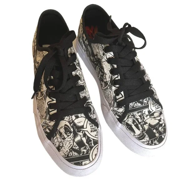 DC x Unisex Marvel Deadpool Manual Skater Shoes Men's Size 7.5 Women's size 9 - Picture 8 of 14